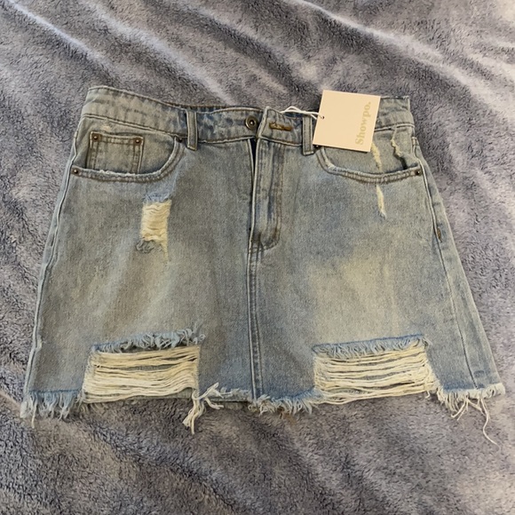SHOWPO Denim Skirt Light Wash - Picture 5 of 7